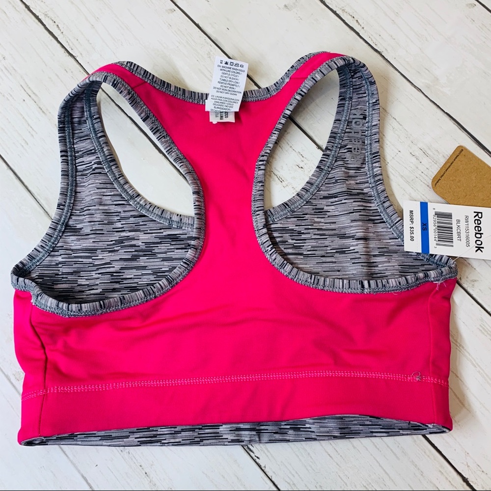 Reebok reversible sport’s bra gray pink NWT XS - Picture 7 of 7